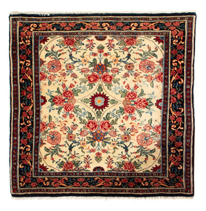 Persisk tæppe - Bijar - Royal firkantet  - 70 x 70 cm - creme