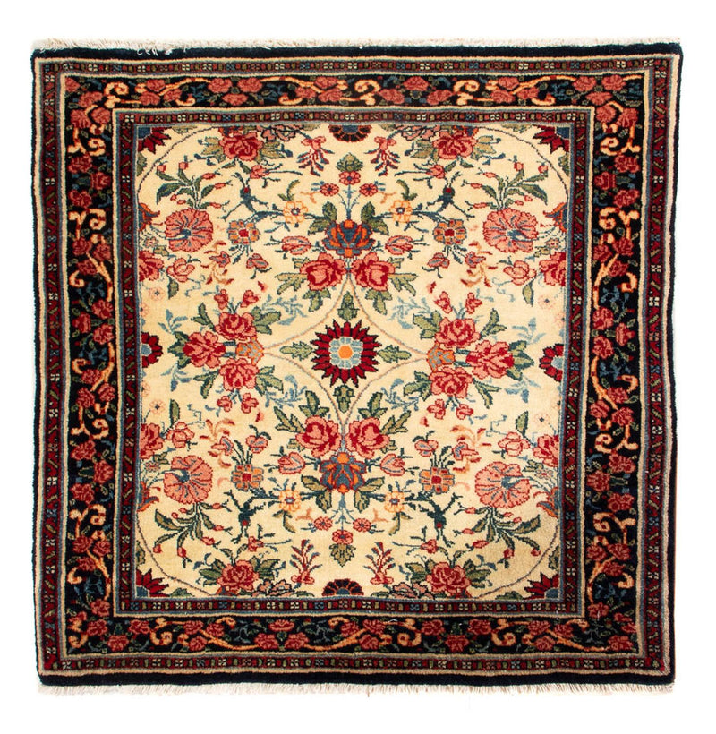 Persisk tæppe - Bijar - Royal firkantet  - 70 x 70 cm - creme