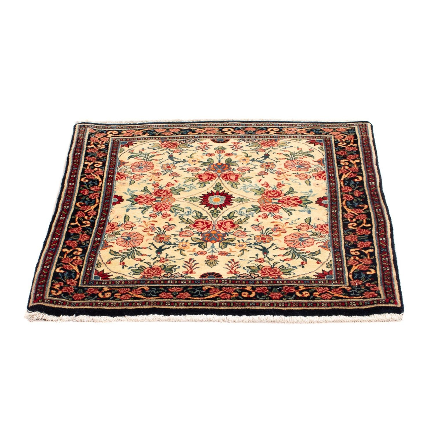 Persisk tæppe - Bijar - Royal firkantet  - 70 x 70 cm - creme
