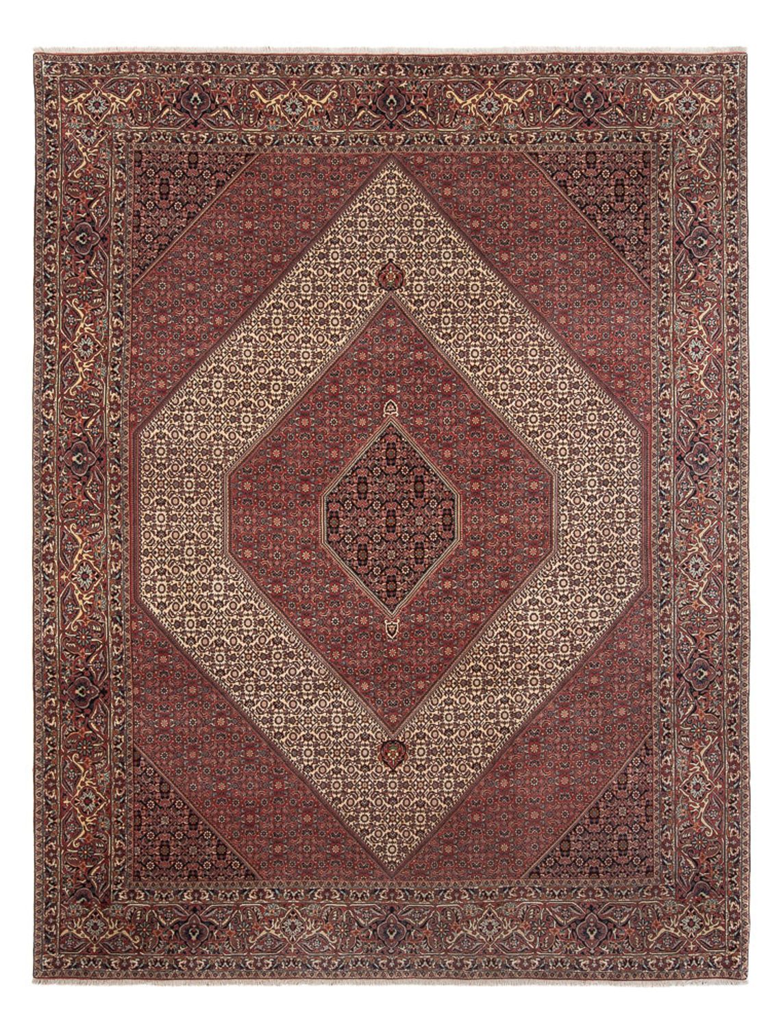 Persisk tæppe - Bijar - Royal - 345 x 250 cm - mørkerød