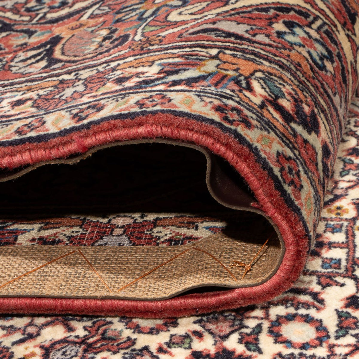 Persisk tæppe - Bijar - Royal - 345 x 250 cm - mørkerød