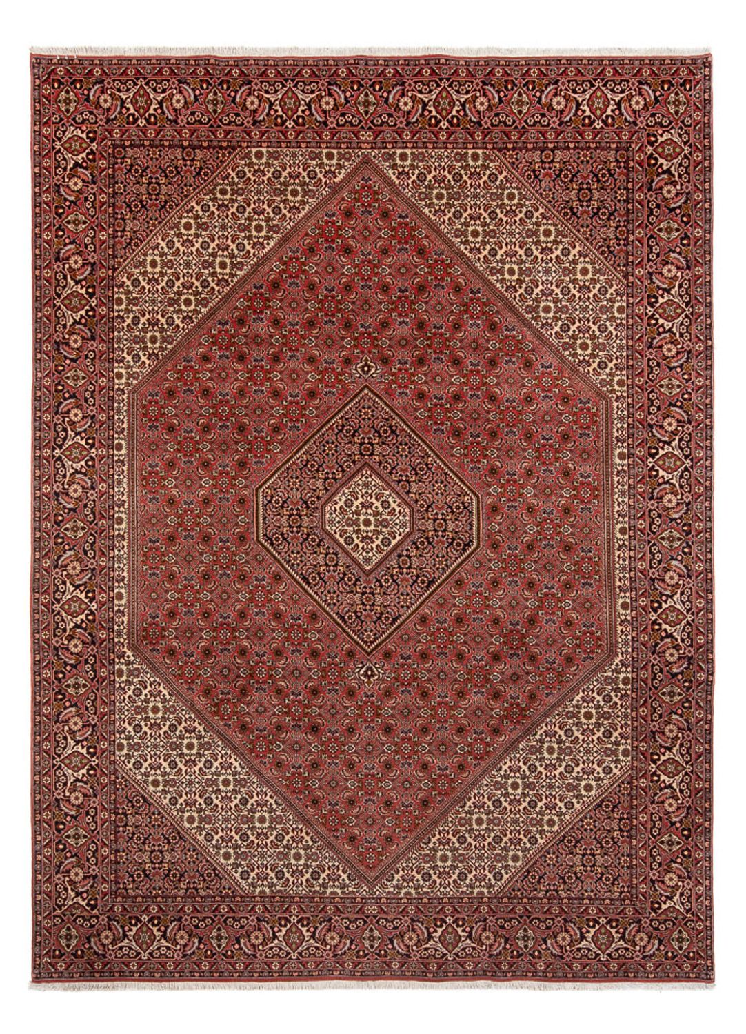 Persisk tæppe - Bijar - Royal - 350 x 250 cm - mørkerød