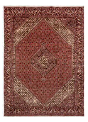 Persisk tæppe - Bijar - Royal - 350 x 250 cm - mørkerød