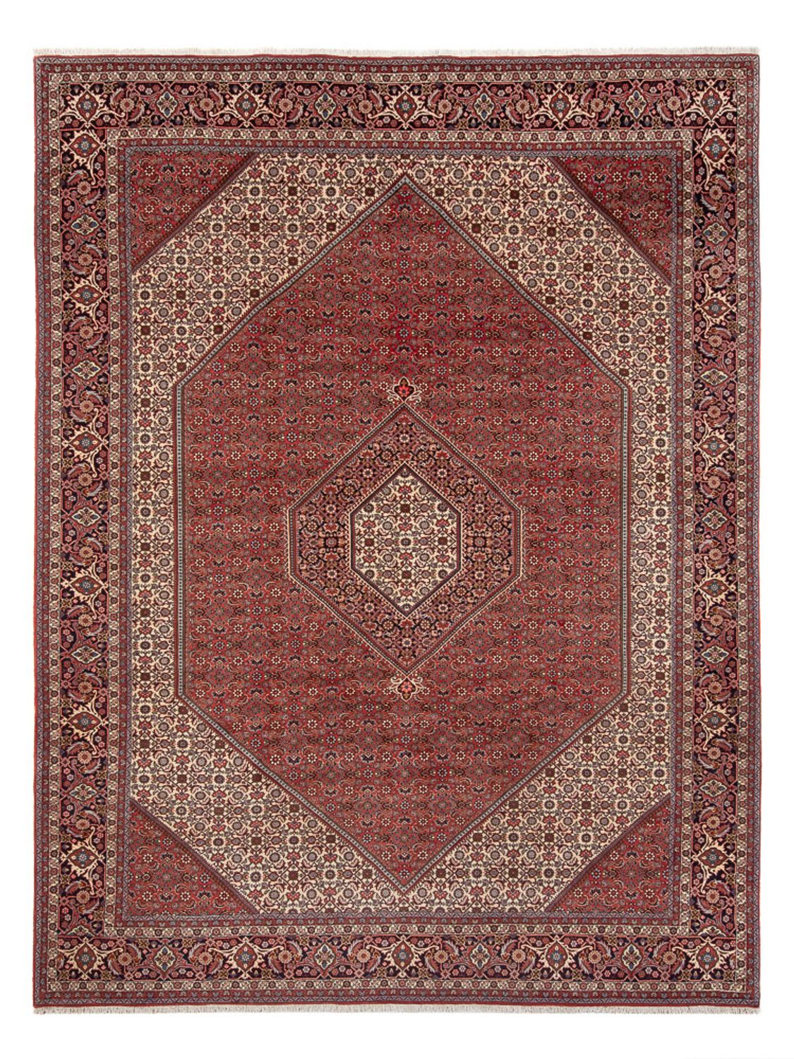 Persisk tæppe - Bijar - Royal - 348 x 250 cm - mørkerød
