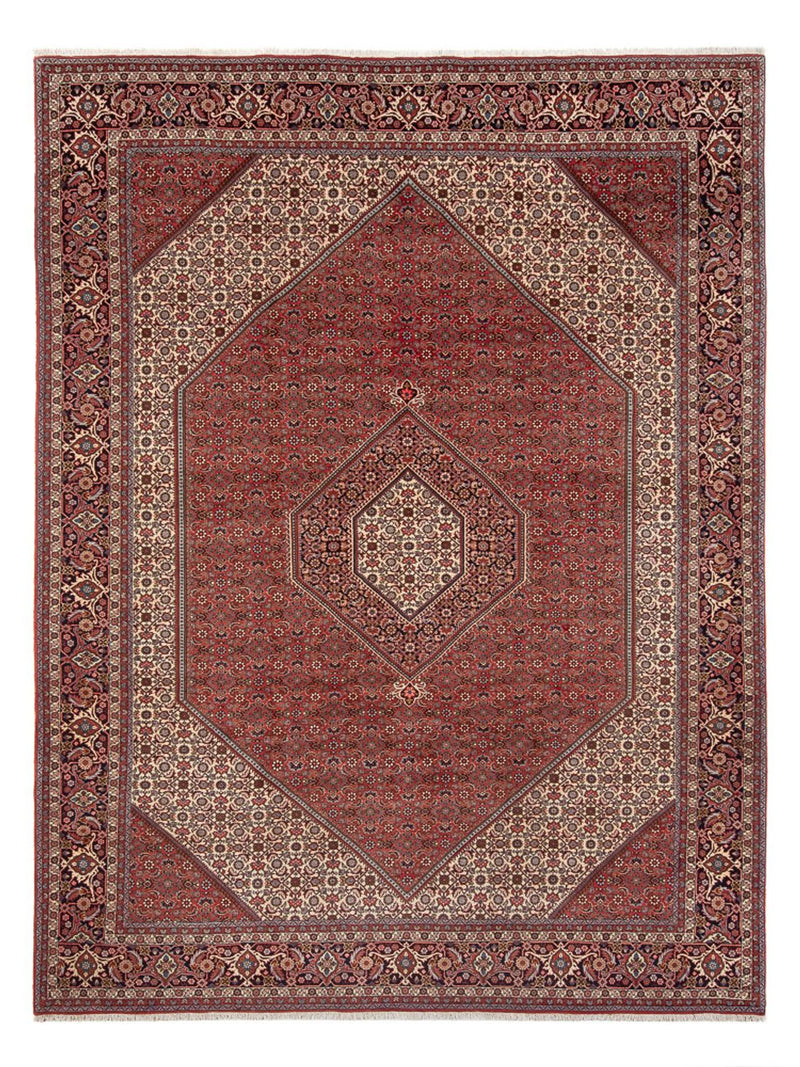 Persisk tæppe - Bijar - Royal - 348 x 250 cm - mørkerød