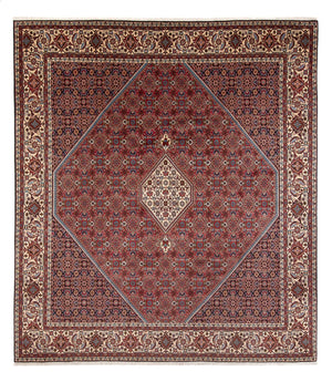 Persisk tæppe - Bijar - Royal - 294 x 253 cm - mørkerød