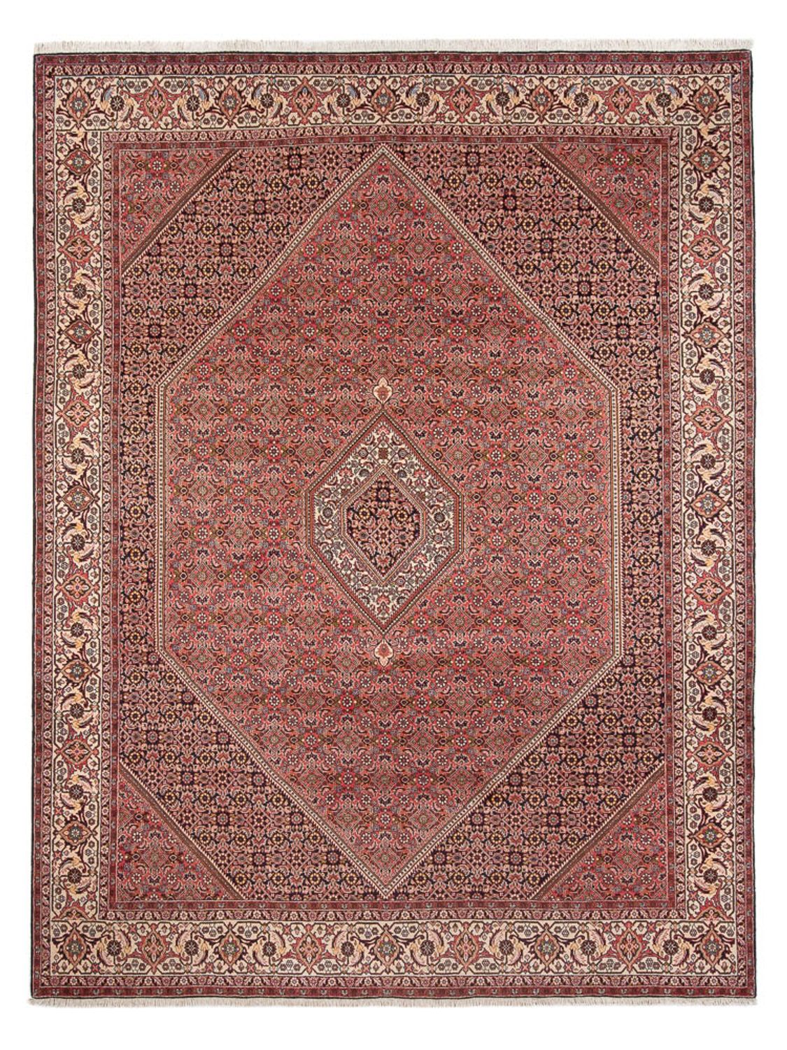 Persisk tæppe - Bijar - Royal - 342 x 250 cm - mørkerød
