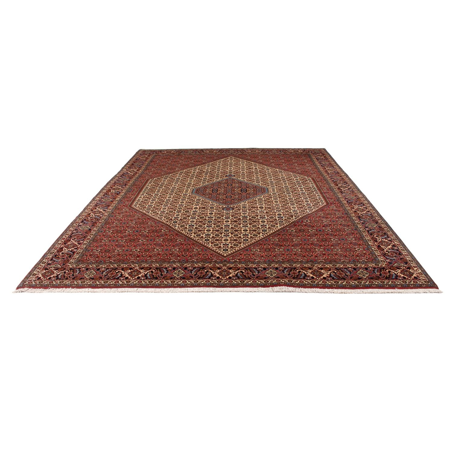 Persisk tæppe - Bijar - Royal - 336 x 251 cm - mørkerød