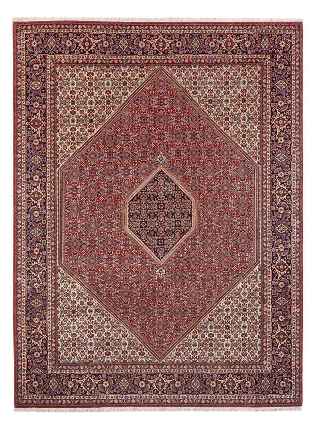 Persisk tæppe - Bijar - Royal - 341 x 246 cm - mørkerød
