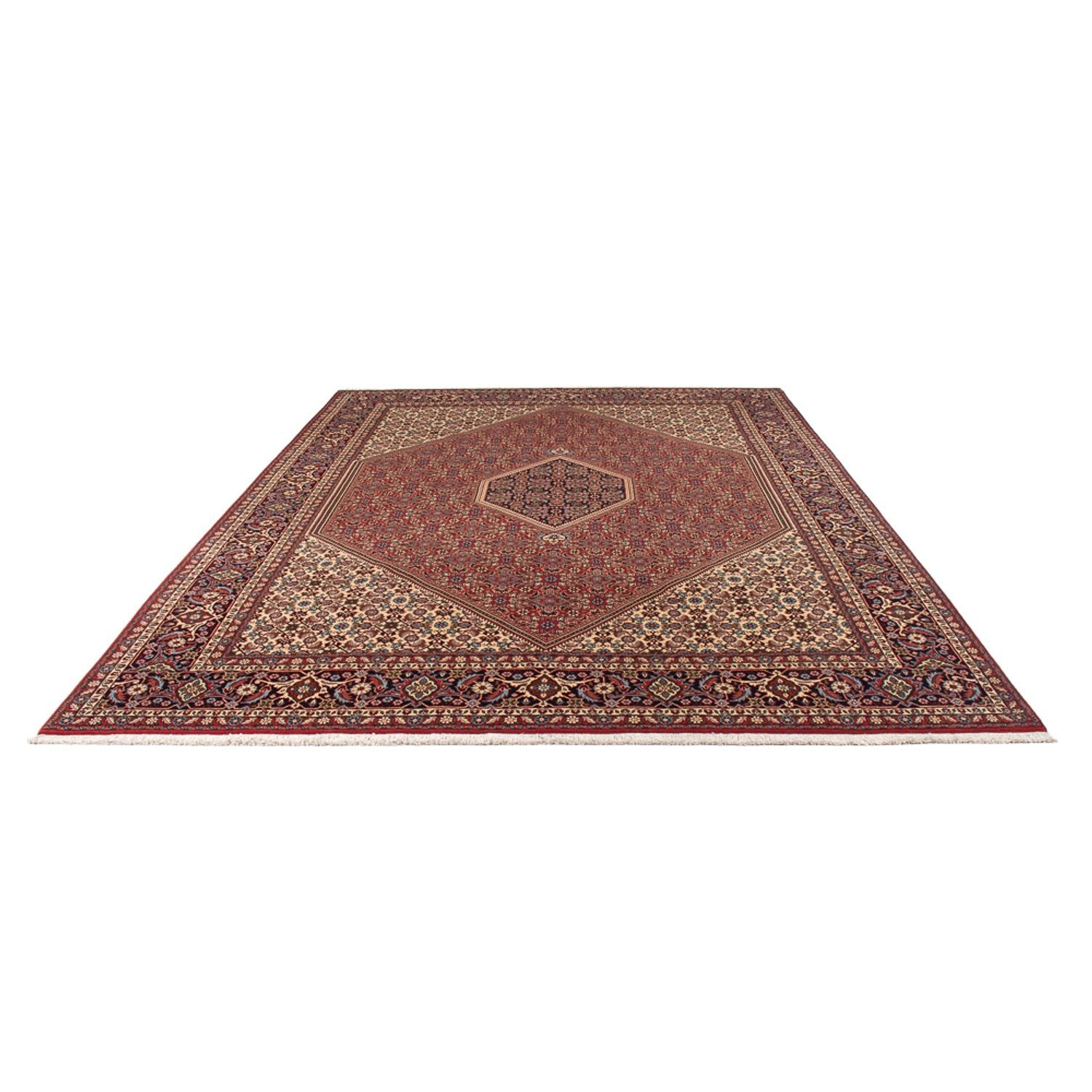 Persisk tæppe - Bijar - Royal - 341 x 246 cm - mørkerød
