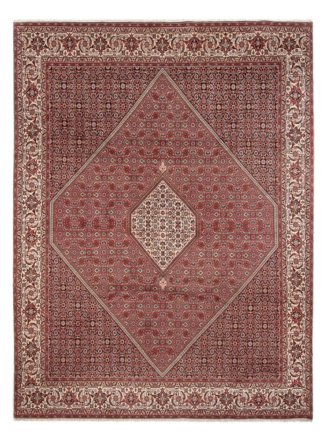 Persisk tæppe - Bijar - Royal - 343 x 250 cm - mørkerød