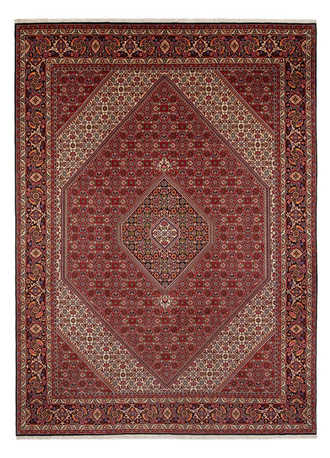 Persisk tæppe - Bijar - Royal - 352 x 248 cm - mørkerød