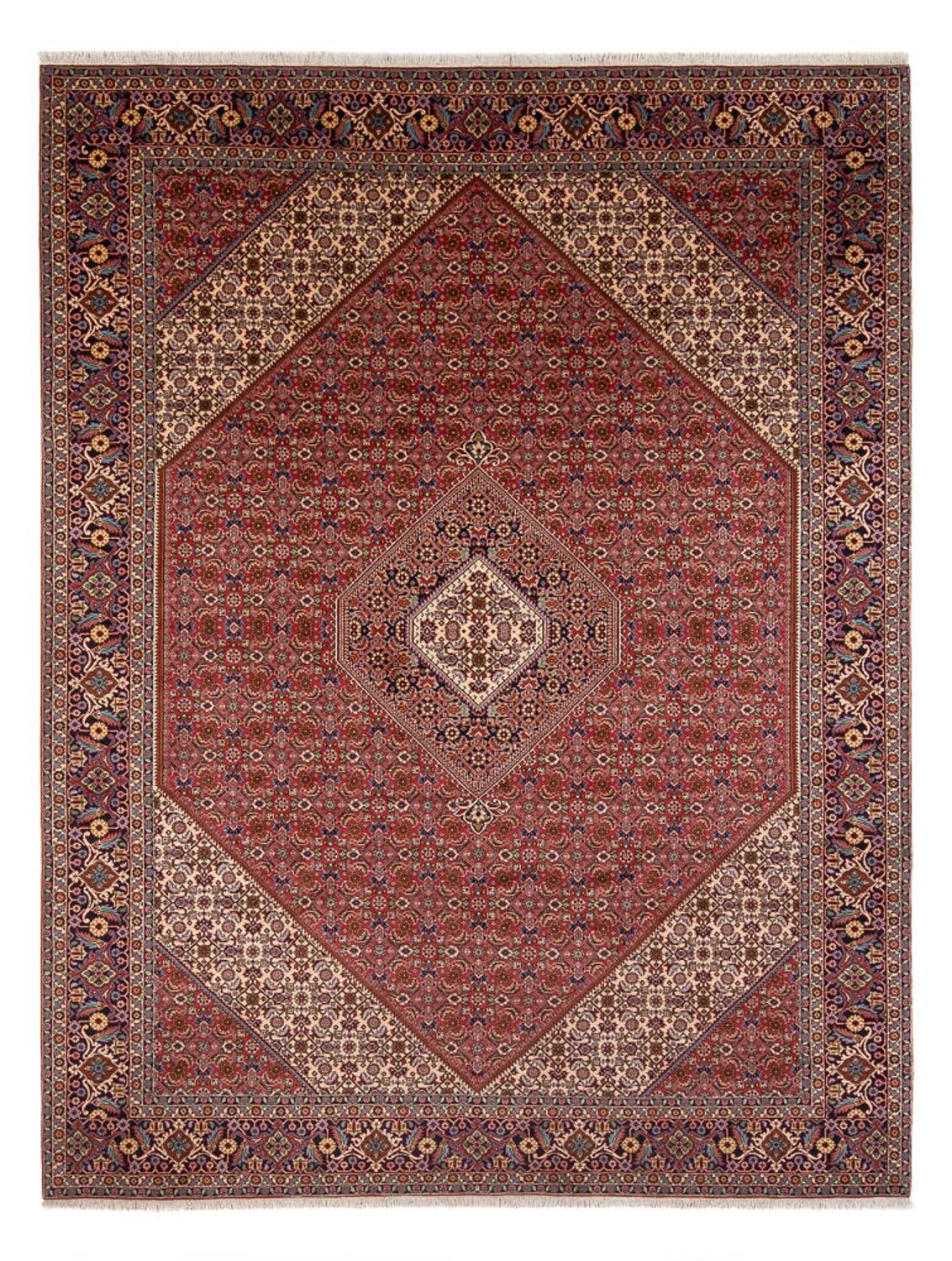 Persisk tæppe - Bijar - Royal - 339 x 249 cm - mørkerød