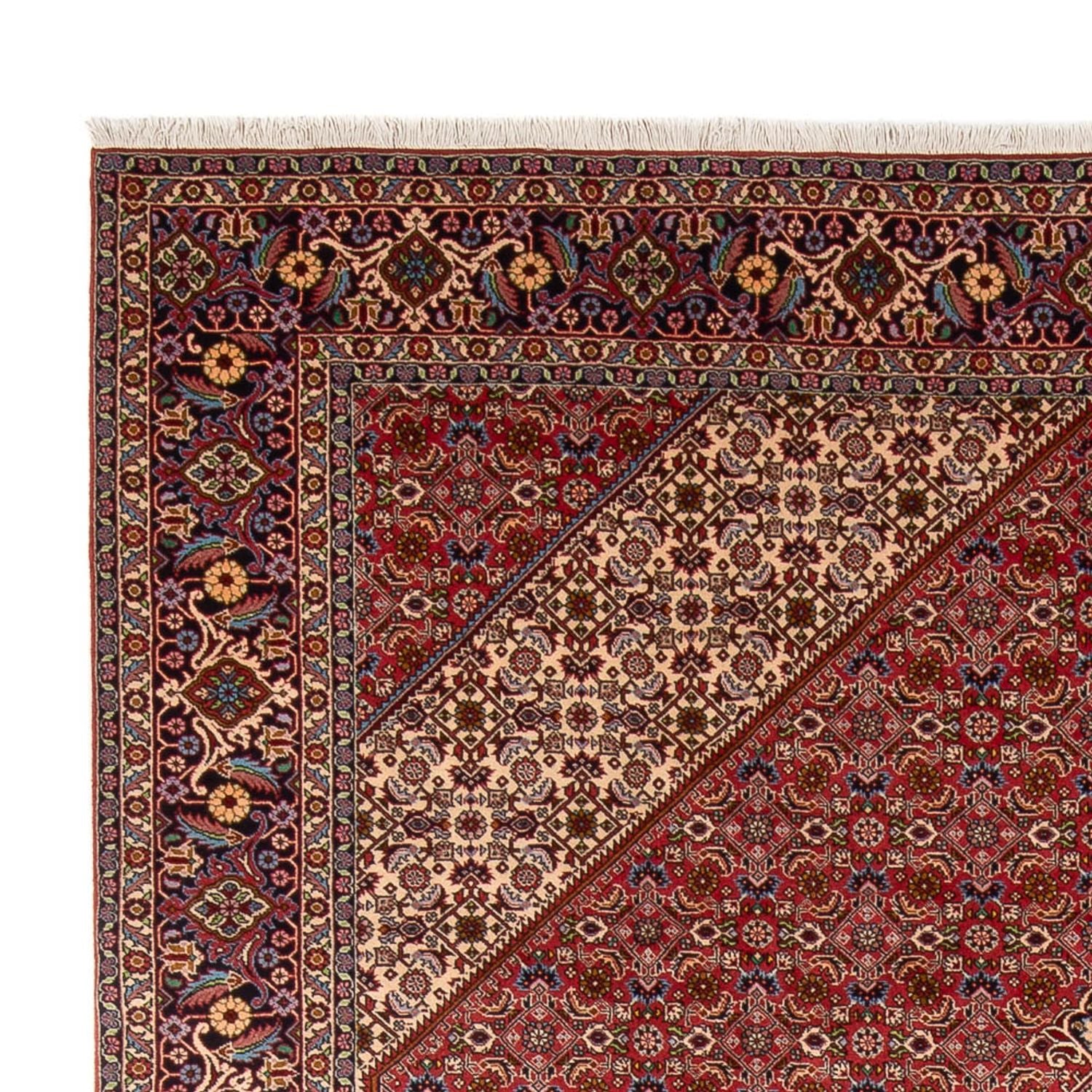 Persisk tæppe - Bijar - Royal - 339 x 249 cm - mørkerød