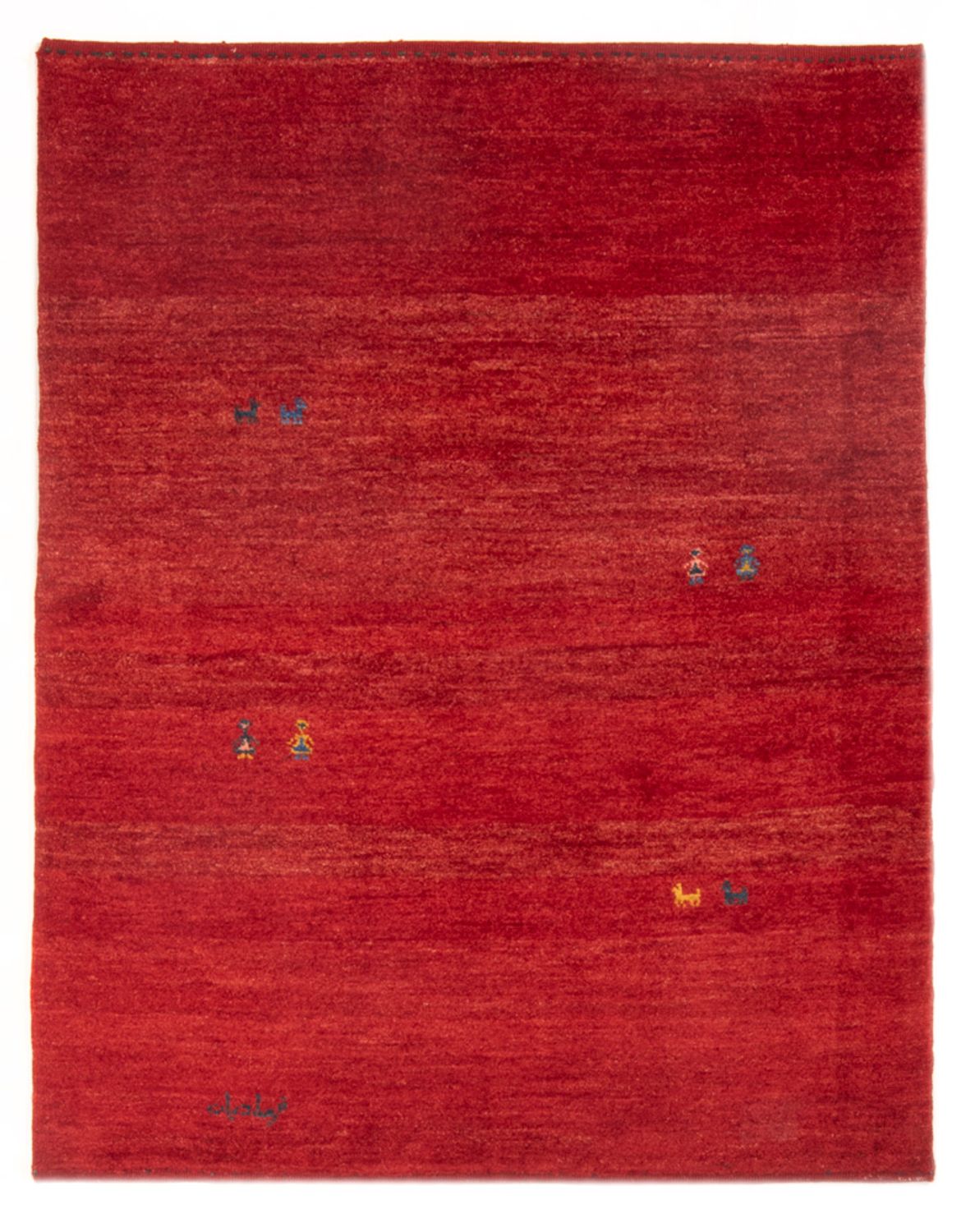 Gabbeh-tæppe - Persisk - 142 x 108 cm - rød