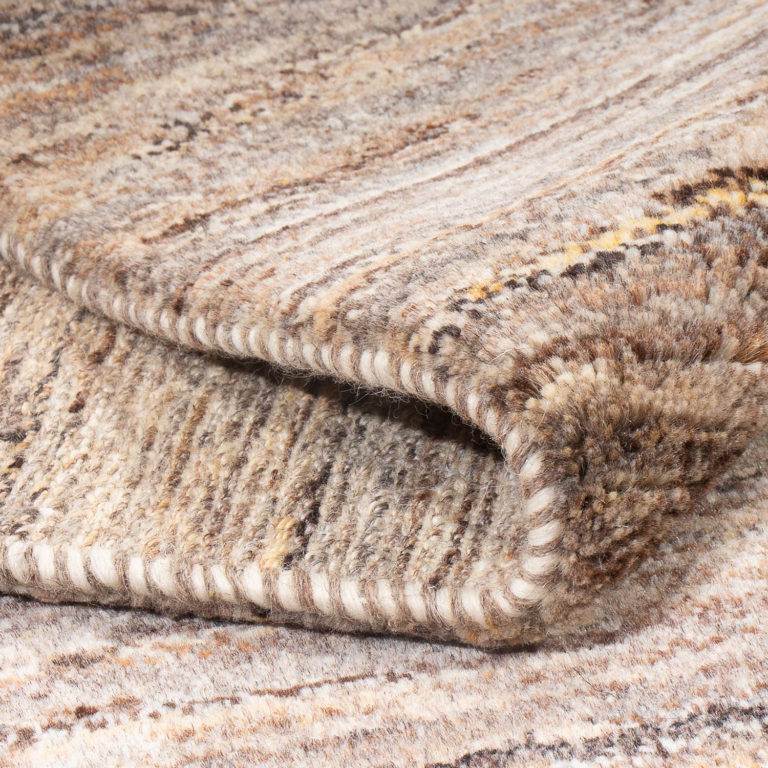 Gabbeh-tæppe - Persisk - 194 x 154 cm - mørk beige