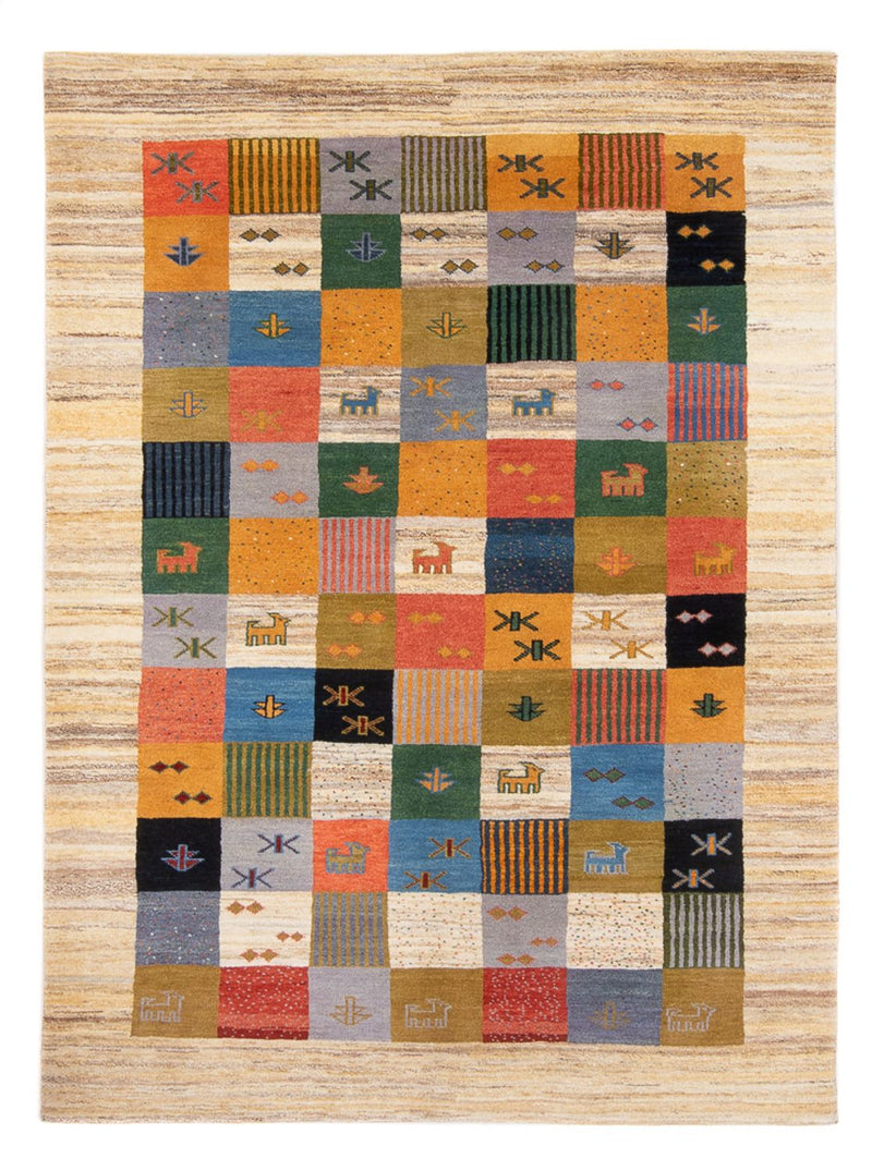 Gabbeh-tæppe - Persisk - 242 x 174 cm - flerfarvet