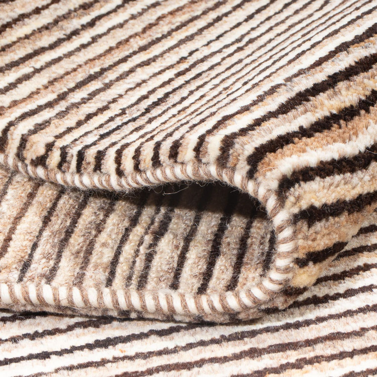 Gabbeh-tæppe - Persisk - 190 x 152 cm - mørk beige