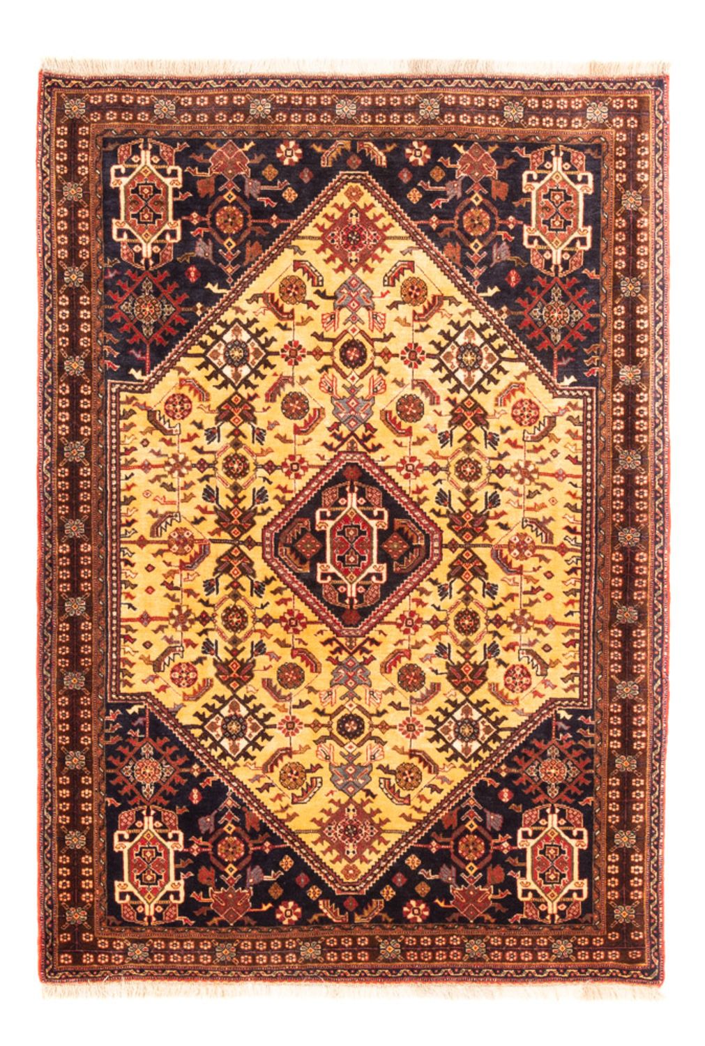Persisk tæppe - Nomadisk - 150 x 110 cm - gul