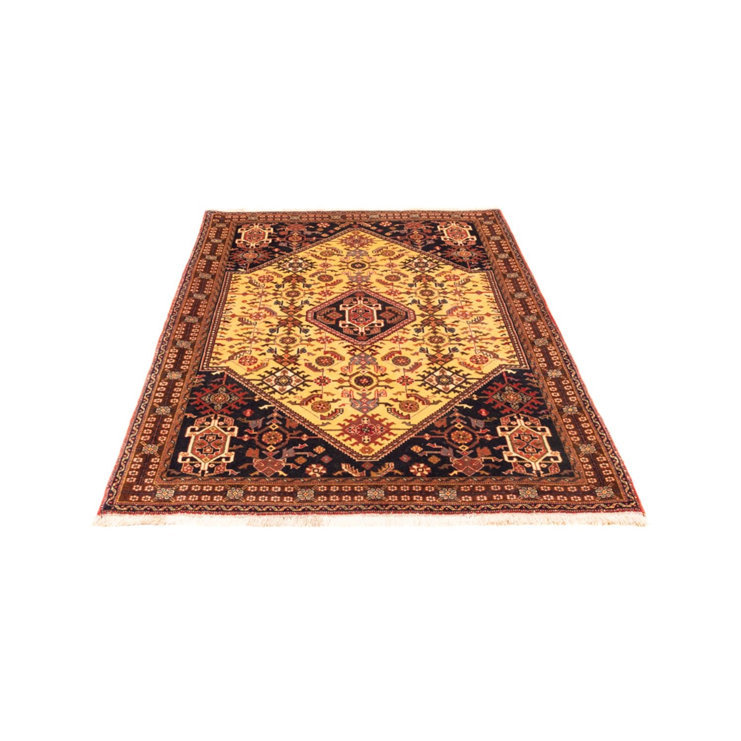 Persisk tæppe - Nomadisk - 150 x 110 cm - gul
