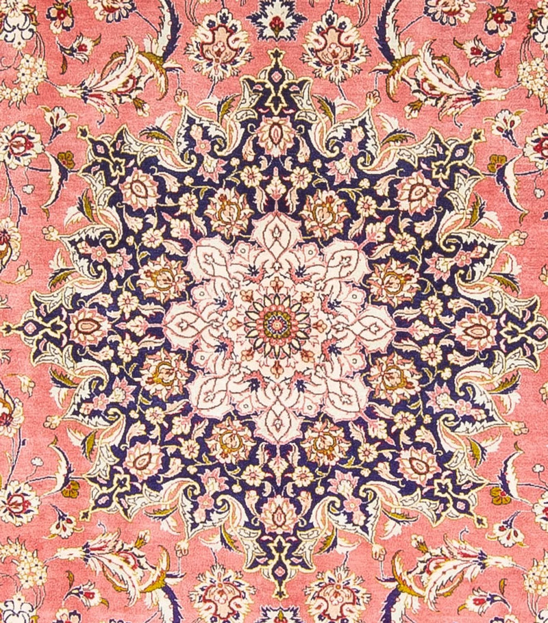 Silketæppe - Ghom Silk - Premium firkantet  - 247 x 247 cm - lysrød