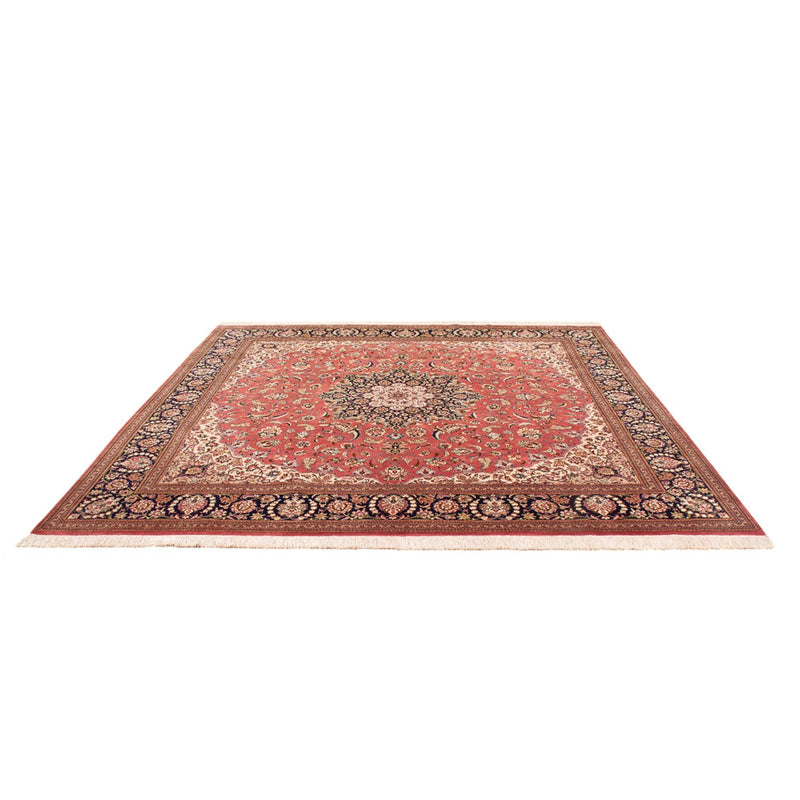 Silketæppe - Ghom Silk - Premium firkantet  - 247 x 247 cm - lysrød