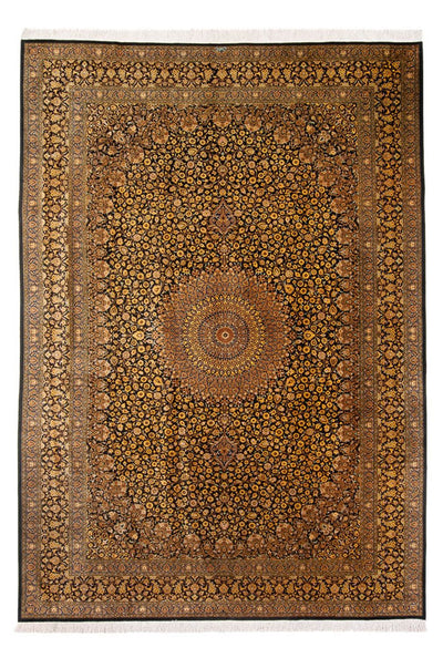 Qom silke Tæppe 242x353cm - Persisk tæppe