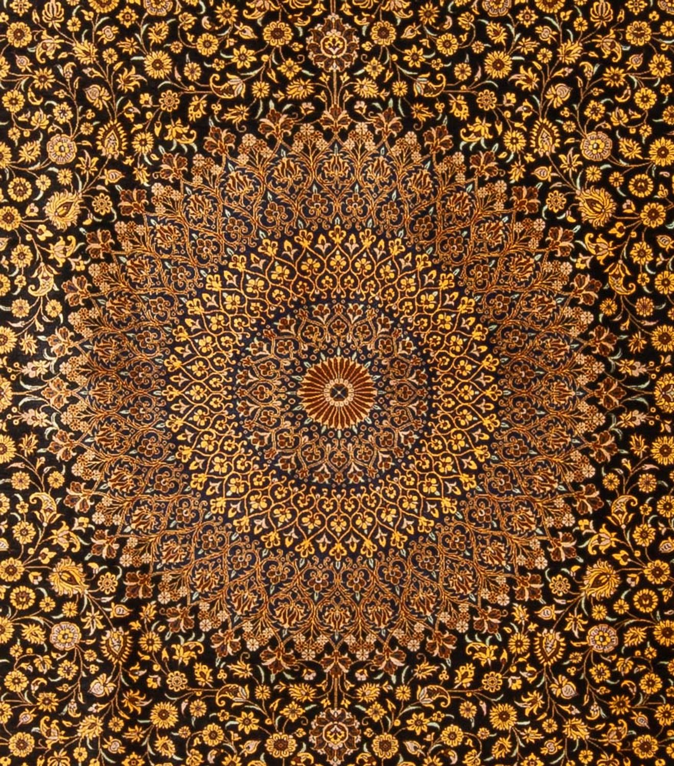 Silketæppe - Ghom Silk - Premium - 353 x 242 cm - sort