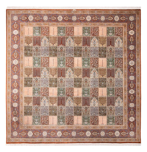 Silketæppe - Ghom Silk - Premium firkantet  - 302 x 297 cm - flerfarvet