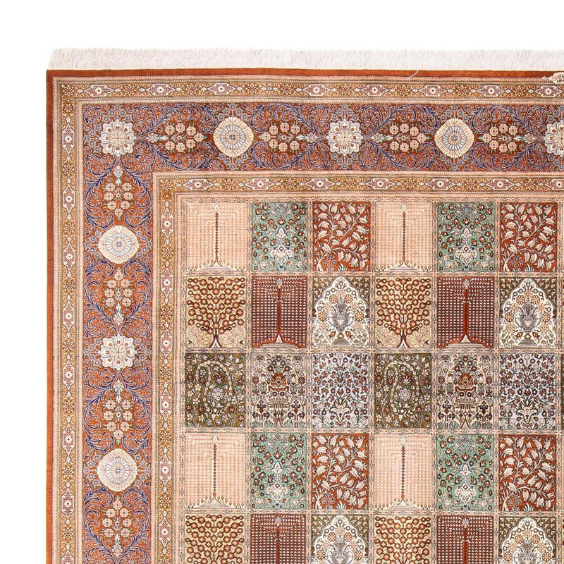 Silketæppe - Ghom Silk - Premium firkantet  - 302 x 297 cm - flerfarvet