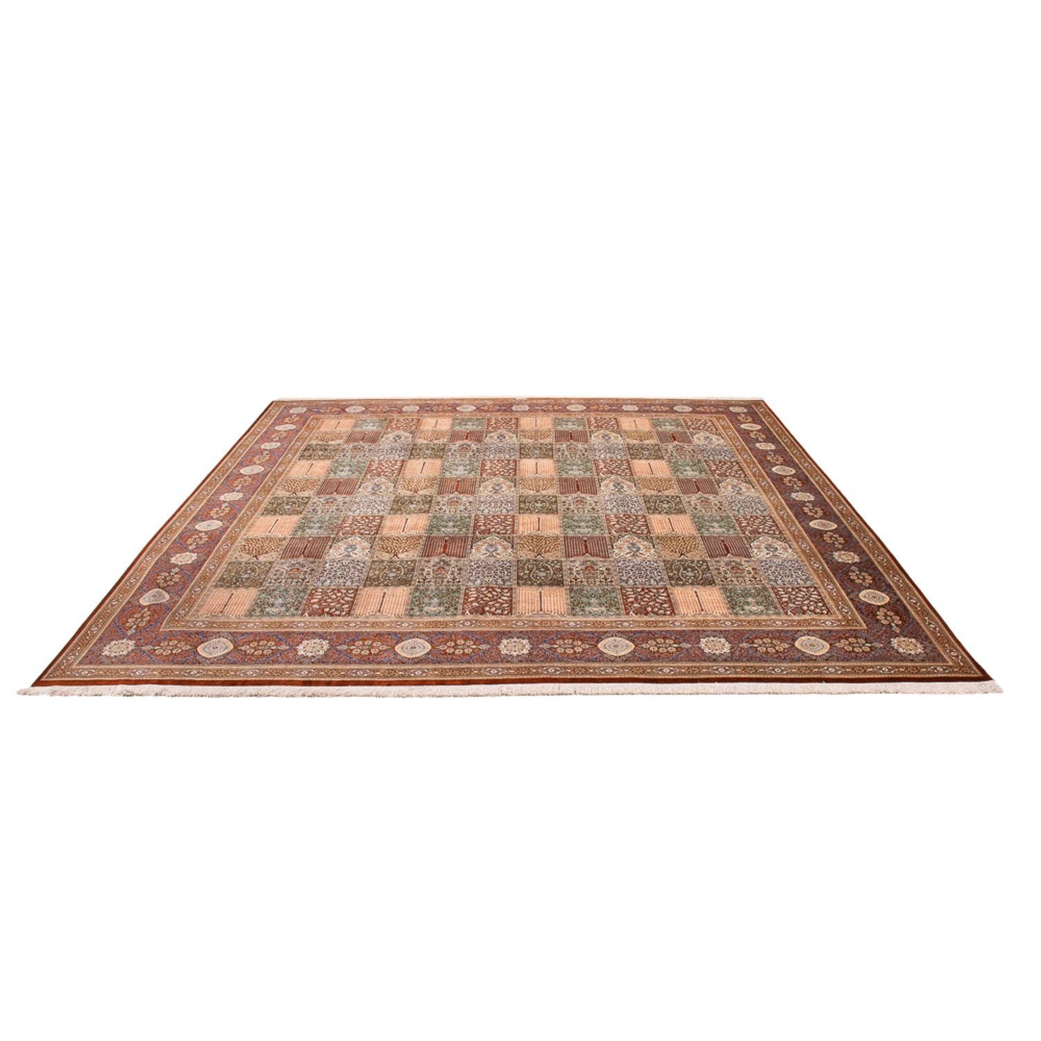Silketæppe - Ghom Silk - Premium firkantet  - 302 x 297 cm - flerfarvet
