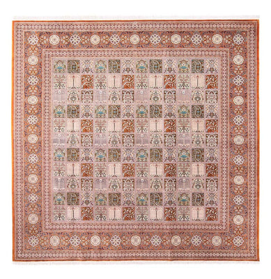 Silketæppe - Ghom Silk - Premium firkantet  - 250 x 250 cm - flerfarvet