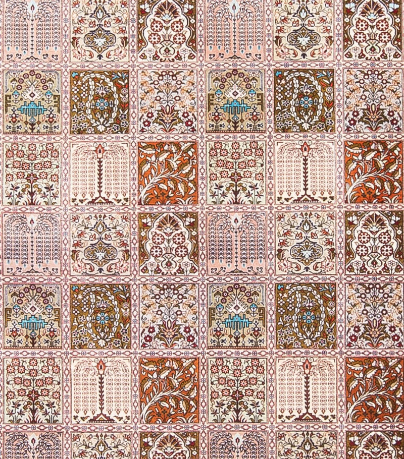 Silketæppe - Ghom Silk - Premium firkantet  - 250 x 250 cm - flerfarvet