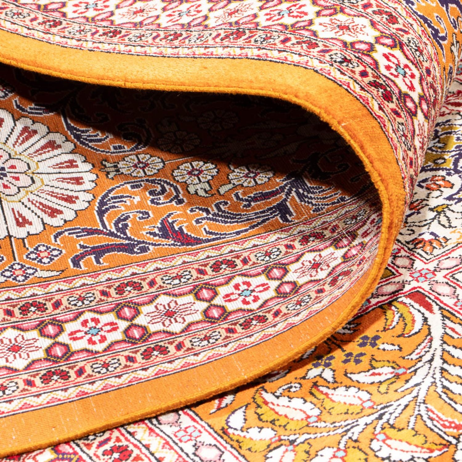 Silketæppe - Ghom Silk - Premium firkantet  - 250 x 250 cm - flerfarvet