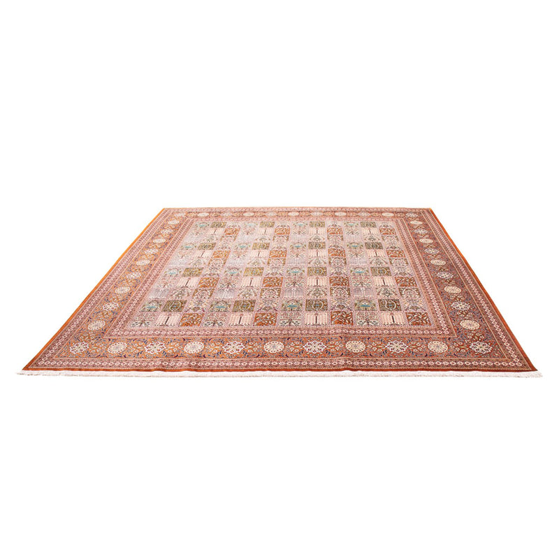 Silketæppe - Ghom Silk - Premium firkantet  - 250 x 250 cm - flerfarvet