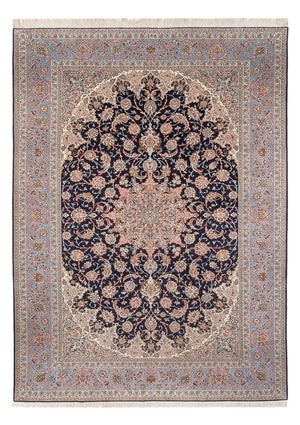 Persisk tæppe - Isfahan - Premium - 355 x 248 cm - mørkeblå