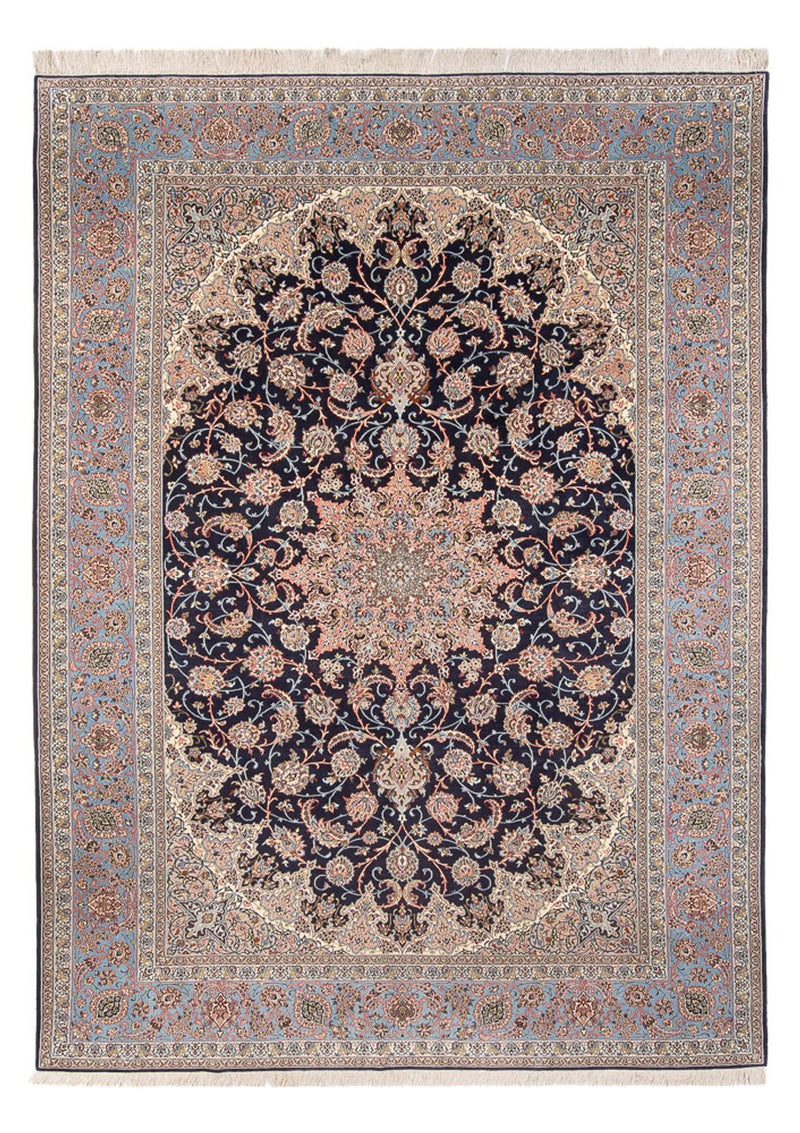Persisk tæppe - Isfahan - Premium - 355 x 248 cm - mørkeblå