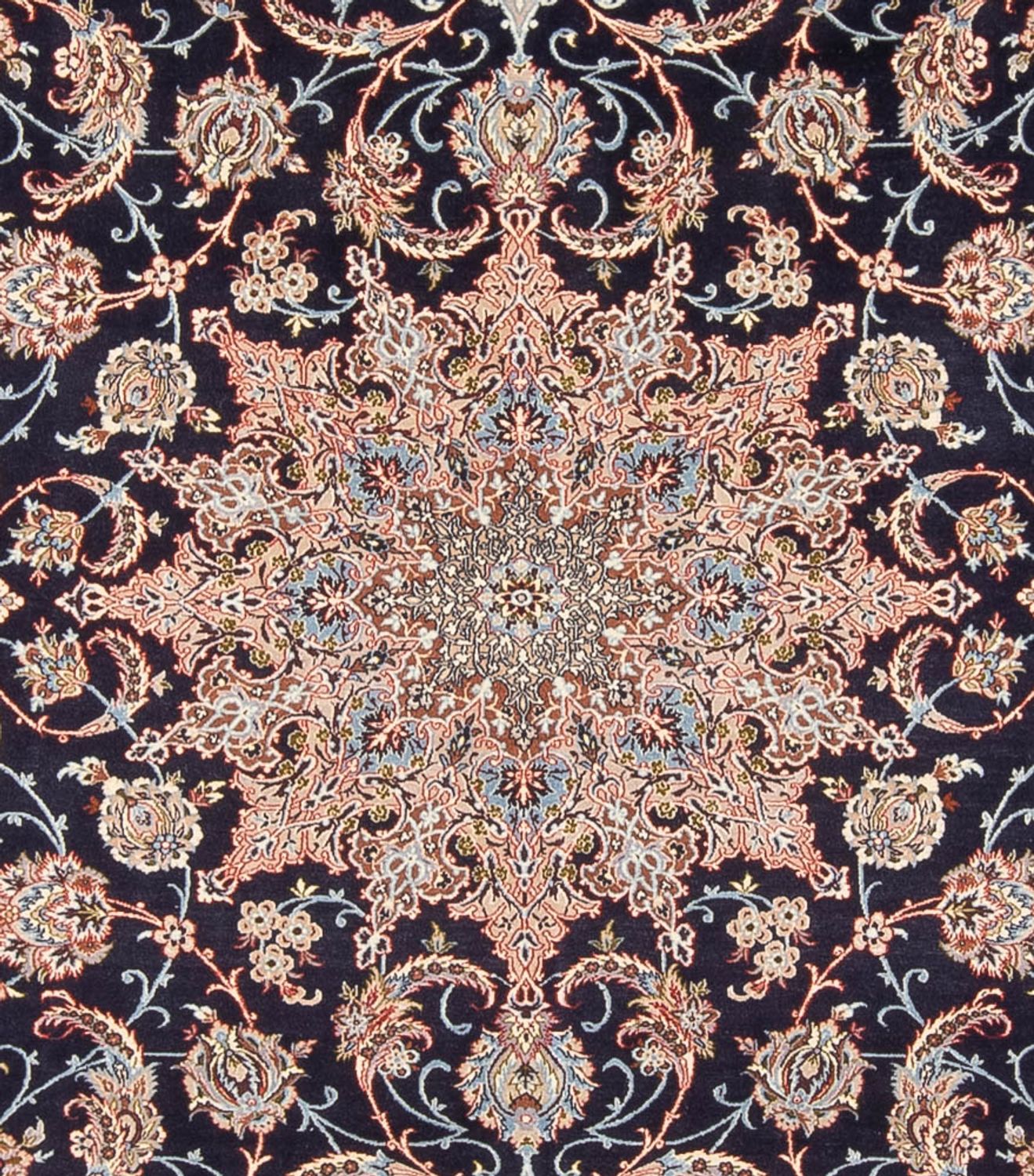 Persisk tæppe - Isfahan - Premium - 355 x 248 cm - mørkeblå