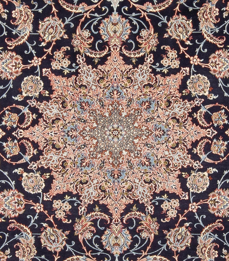 Persisk tæppe - Isfahan - Premium - 355 x 248 cm - mørkeblå