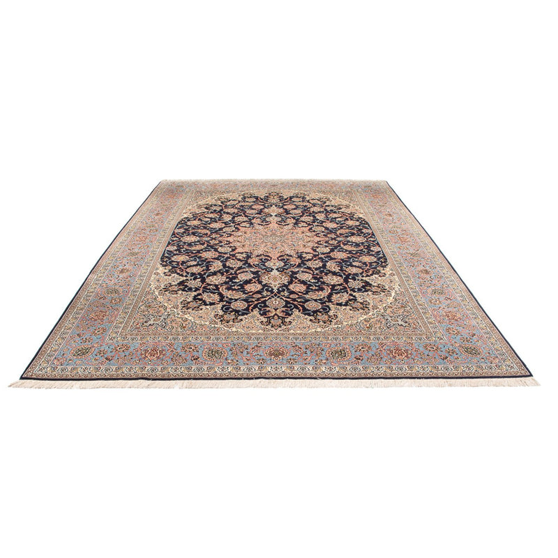 Persisk tæppe - Isfahan - Premium - 355 x 248 cm - mørkeblå