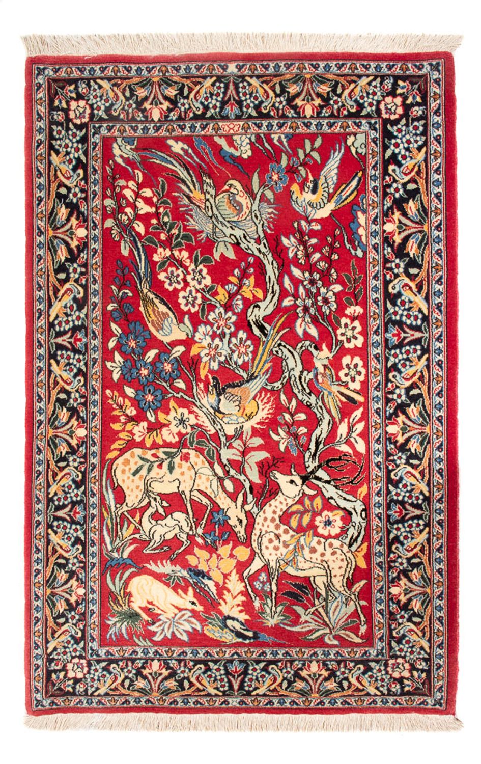 Persisk tæppe - Isfahan - Premium - 110 x 74 cm - rød