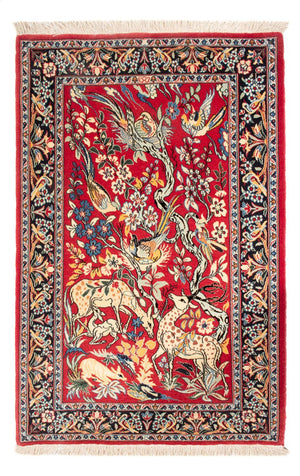 Persisk tæppe - Isfahan - Premium - 110 x 74 cm - rød
