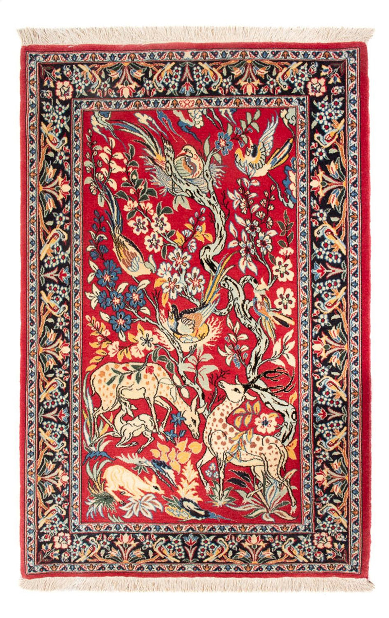 Persisk tæppe - Isfahan - Premium - 110 x 74 cm - rød