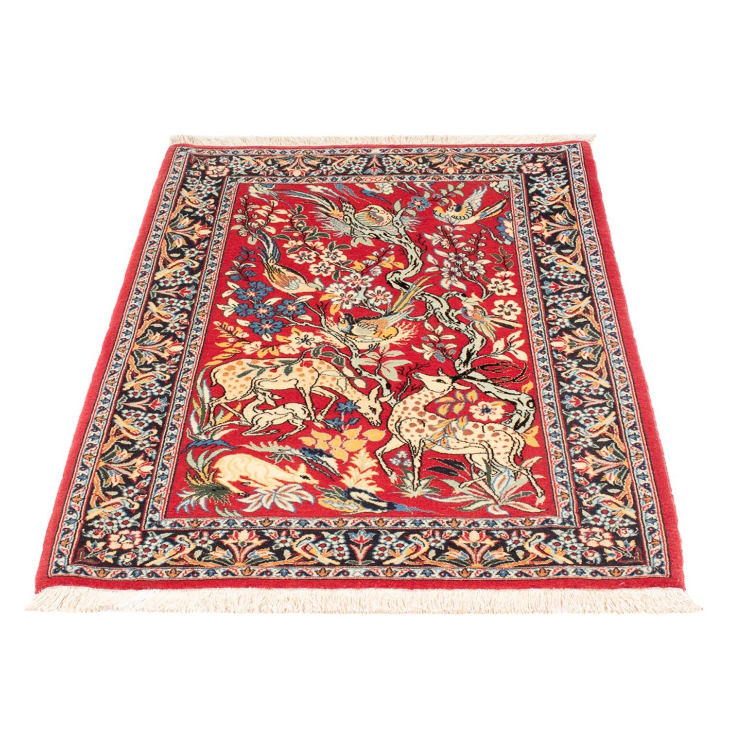 Persisk tæppe - Isfahan - Premium - 110 x 74 cm - rød
