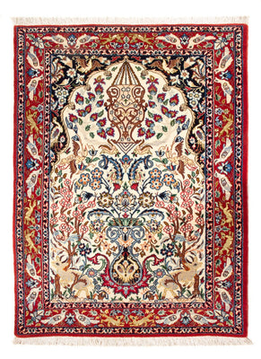 Persisk tæppe - Isfahan - Premium - 100 x 75 cm - creme
