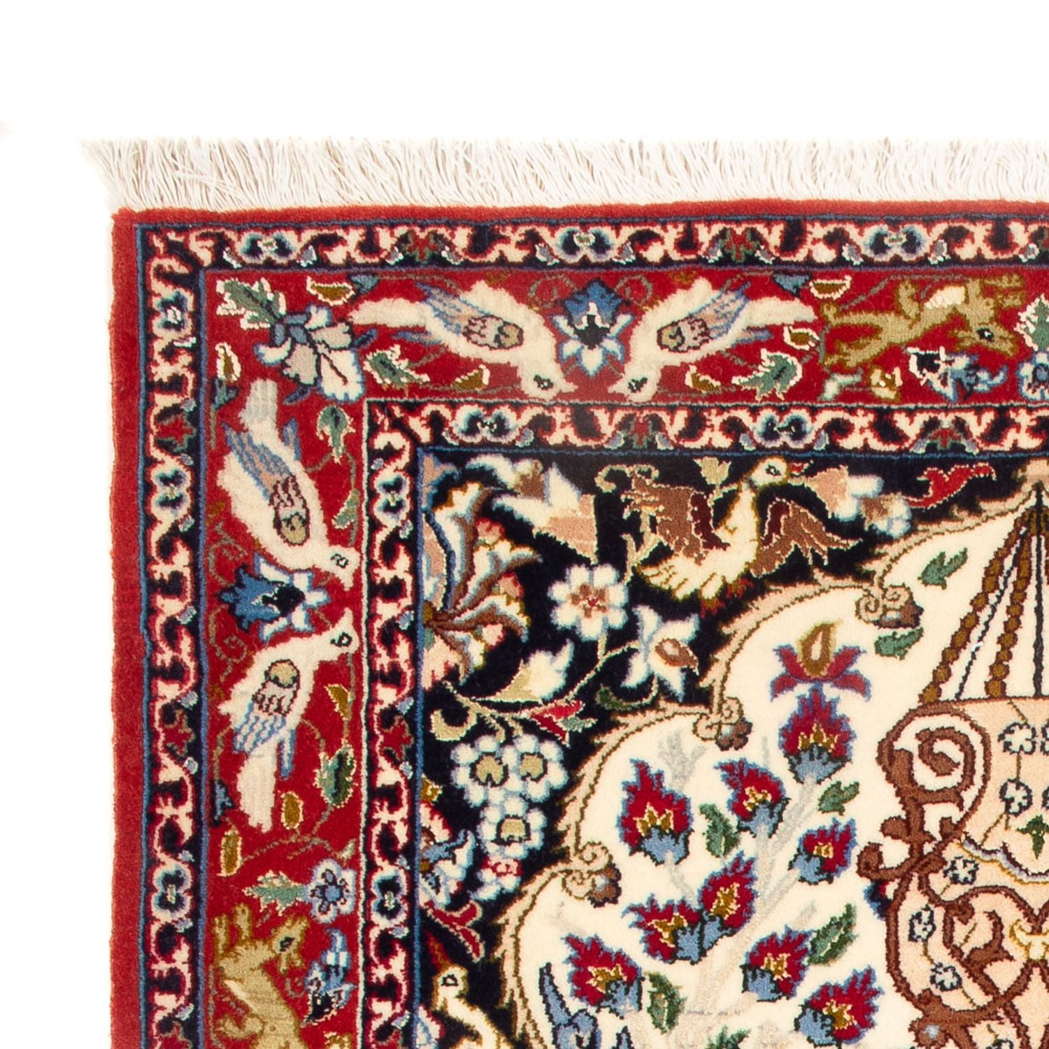 Persisk tæppe - Isfahan - Premium - 100 x 75 cm - creme