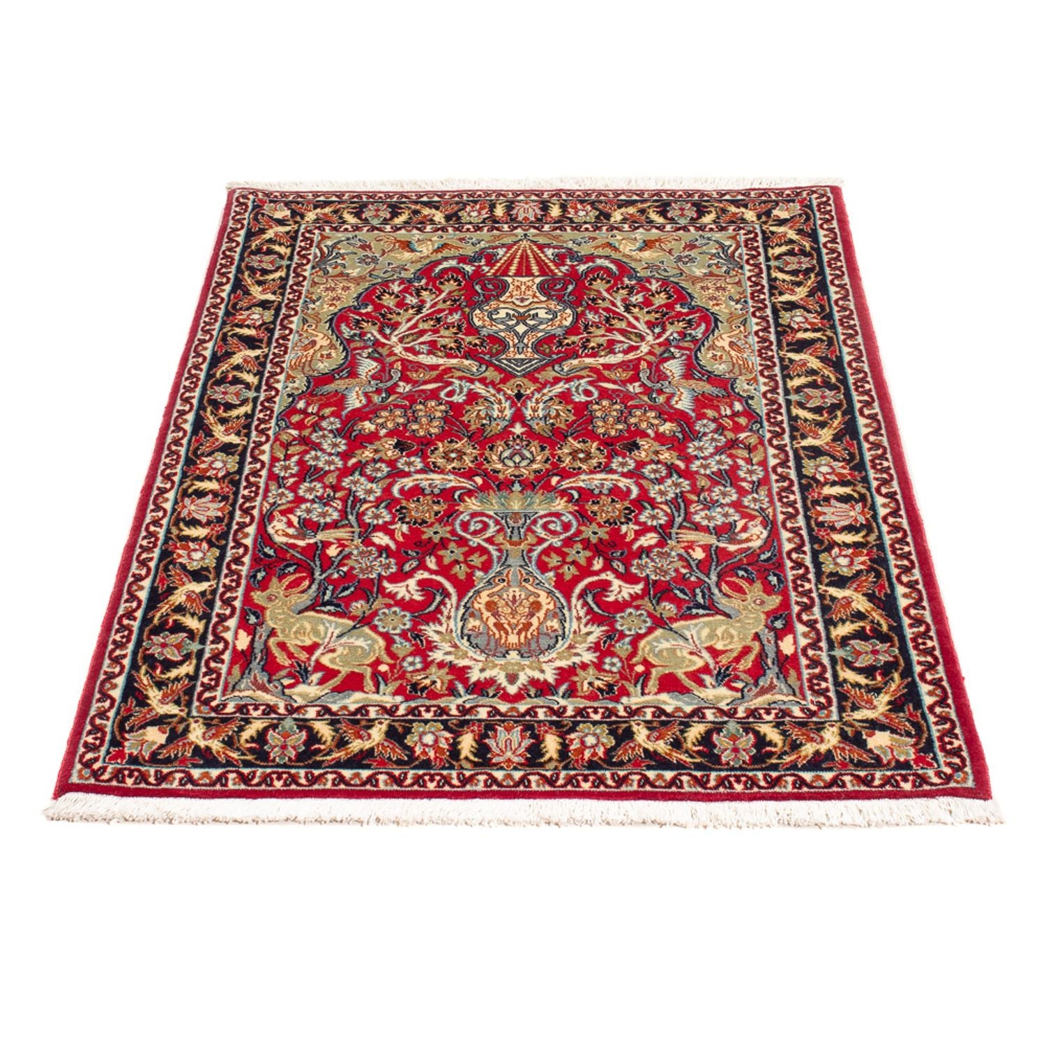 Persisk tæppe - Isfahan - Premium - 105 x 77 cm - rød