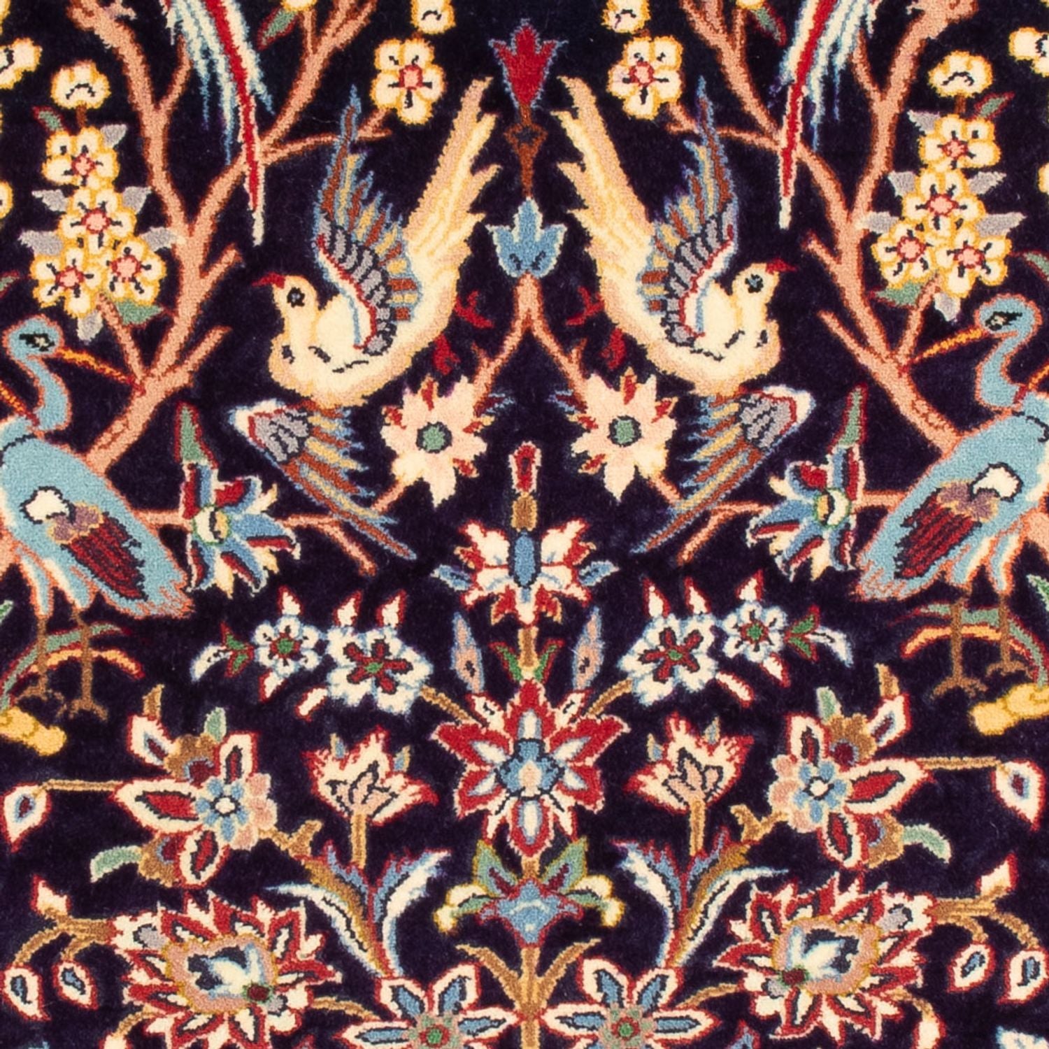 Persisk tæppe - Isfahan - Premium - 106 x 72 cm - mørkeblå