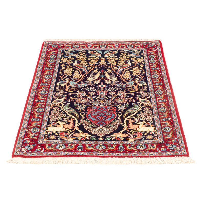 Persisk tæppe - Isfahan - Premium - 106 x 72 cm - mørkeblå