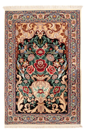 Persisk tæppe - Isfahan - Premium - 105 x 70 cm - mørkeblå